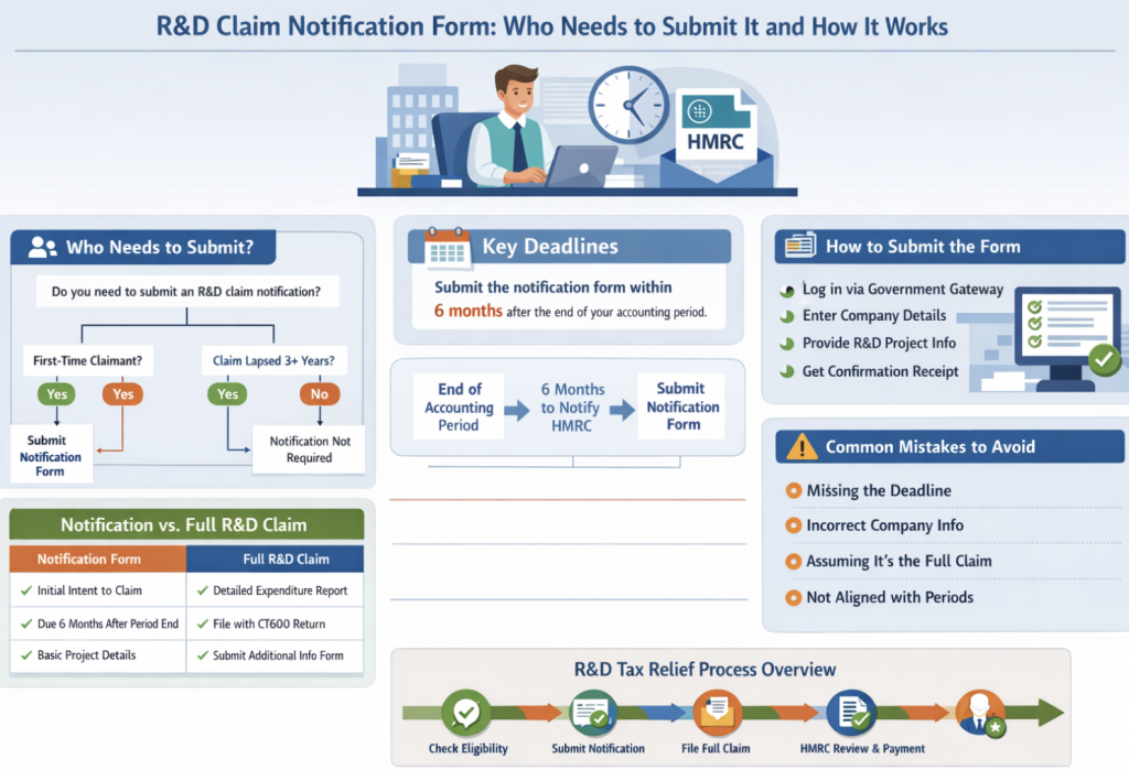 r&d claim notification form infographic
